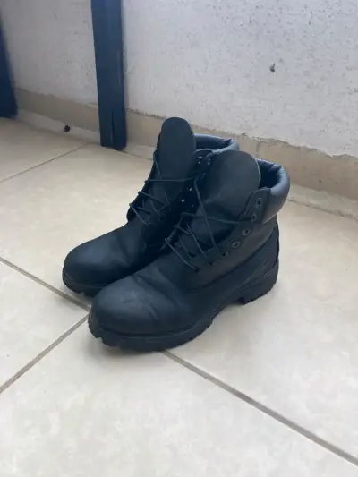 Botas de cuero negro Timberland para hombre - miniatura 3