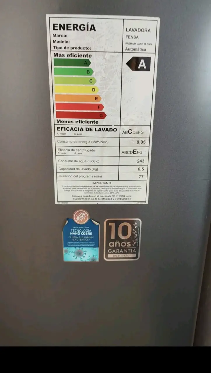 Lavadora Fensa 21kg Automática Gris - 2