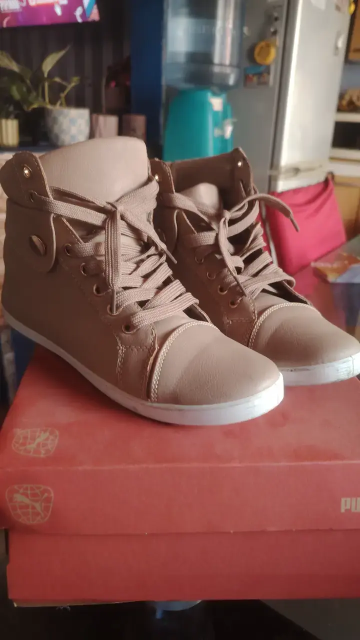 Botines de cuero burdeos con plataforma - 3