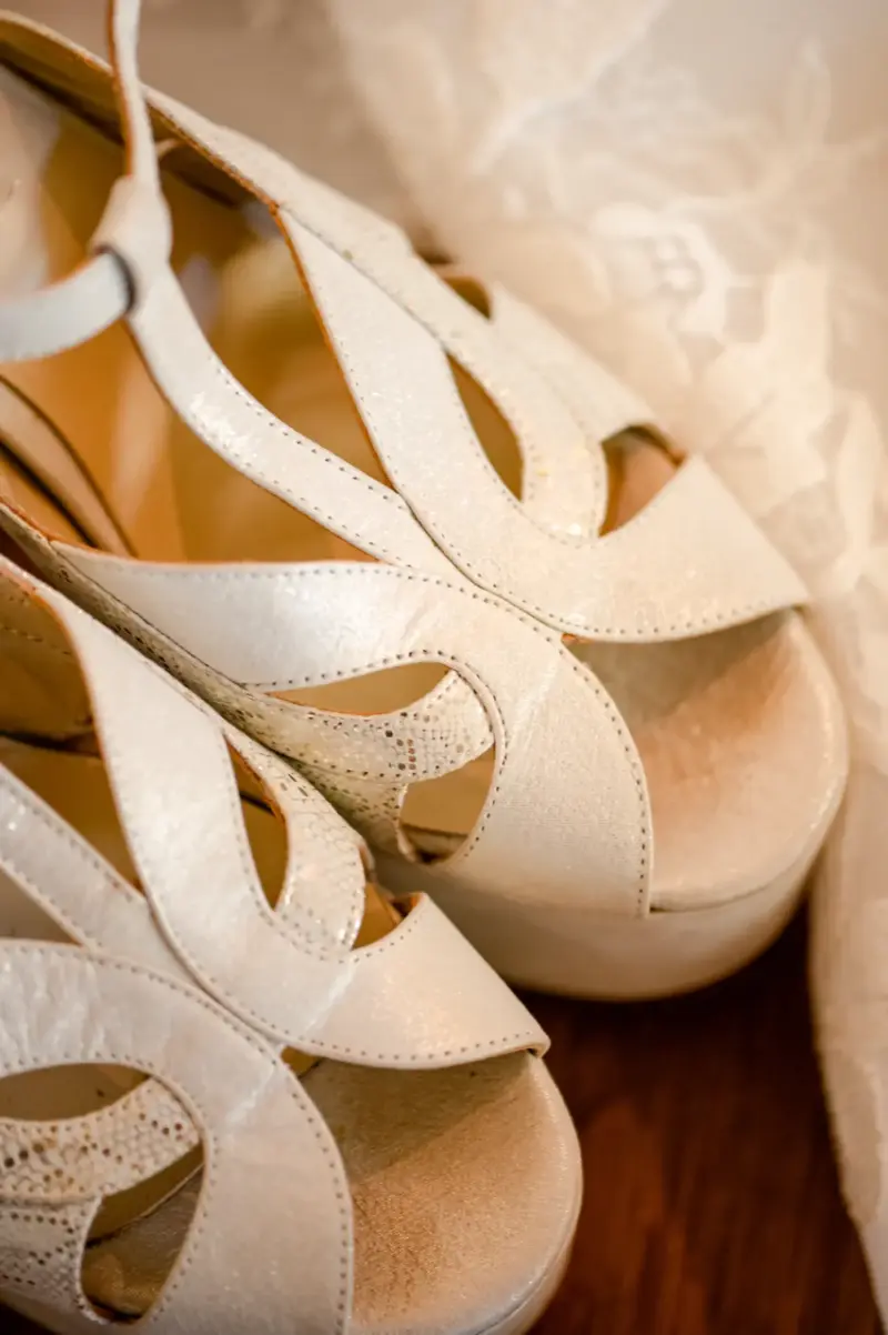 Zapatos novia cuero blanco perla - 2