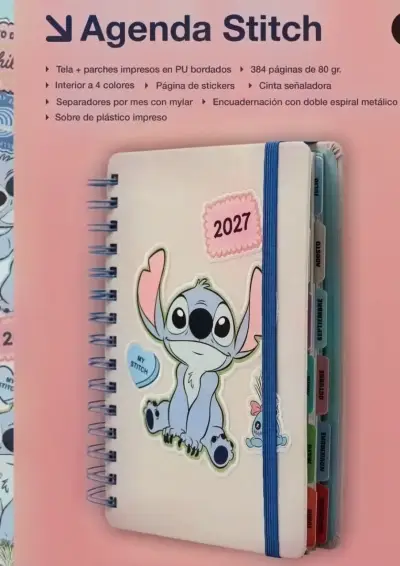 Agenda Stitch 2027 con Espiral y Elástico - miniatura 2