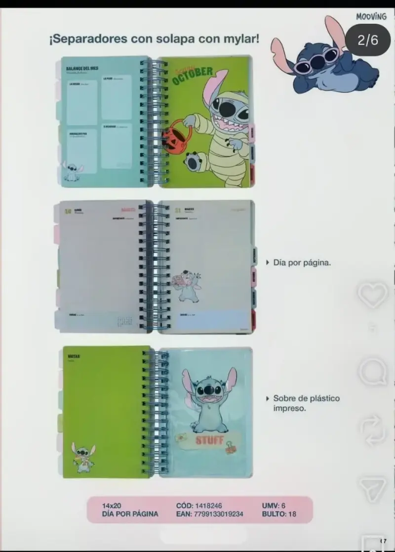 Agenda Stitch 2027 con Espiral y Elástico - 3