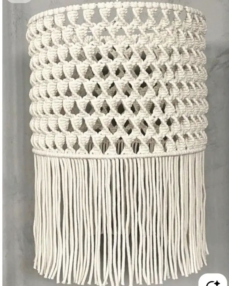 Pantalla de lámpara de macramé bohemia