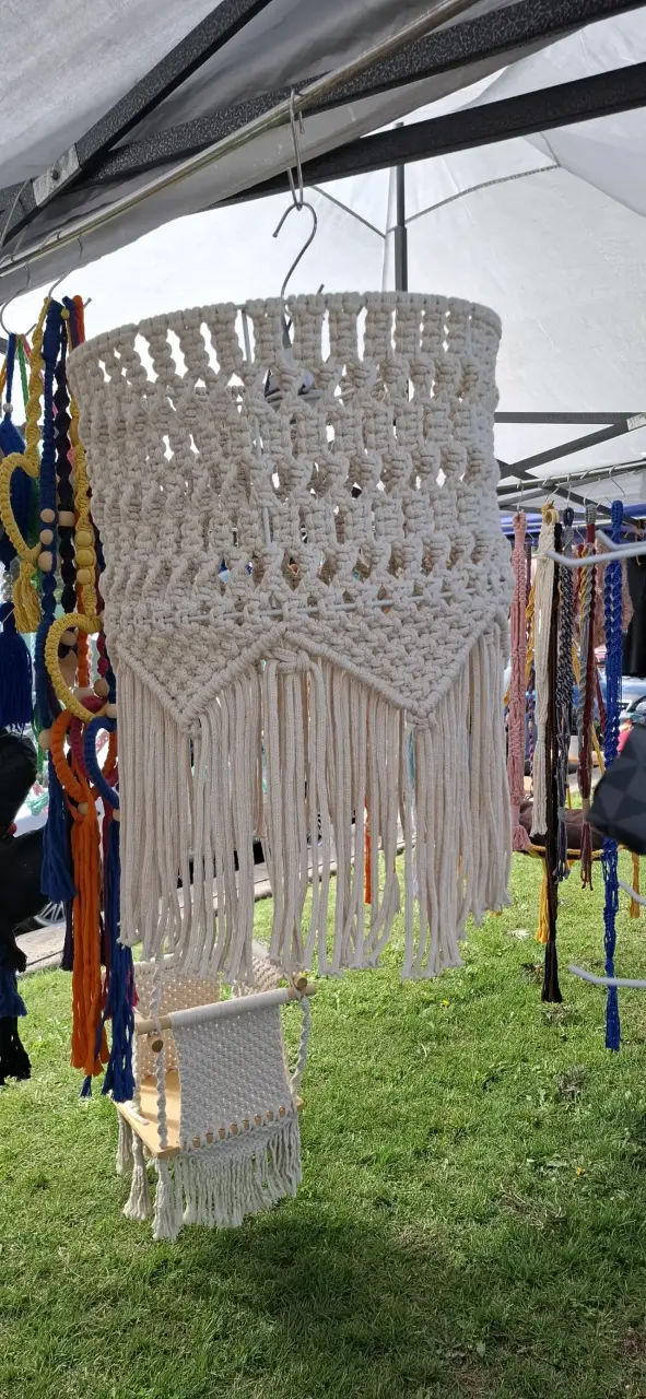Pantalla de lámpara de macramé bohemia - 2