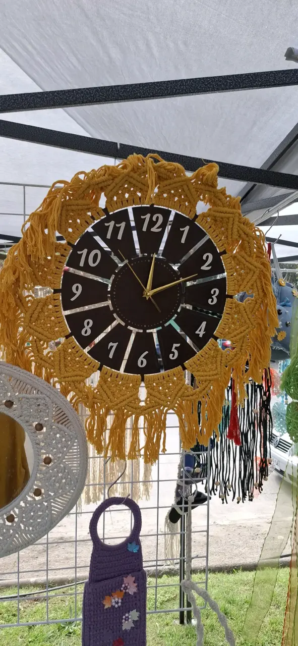 Reloj de pared macramé artesanal - 2