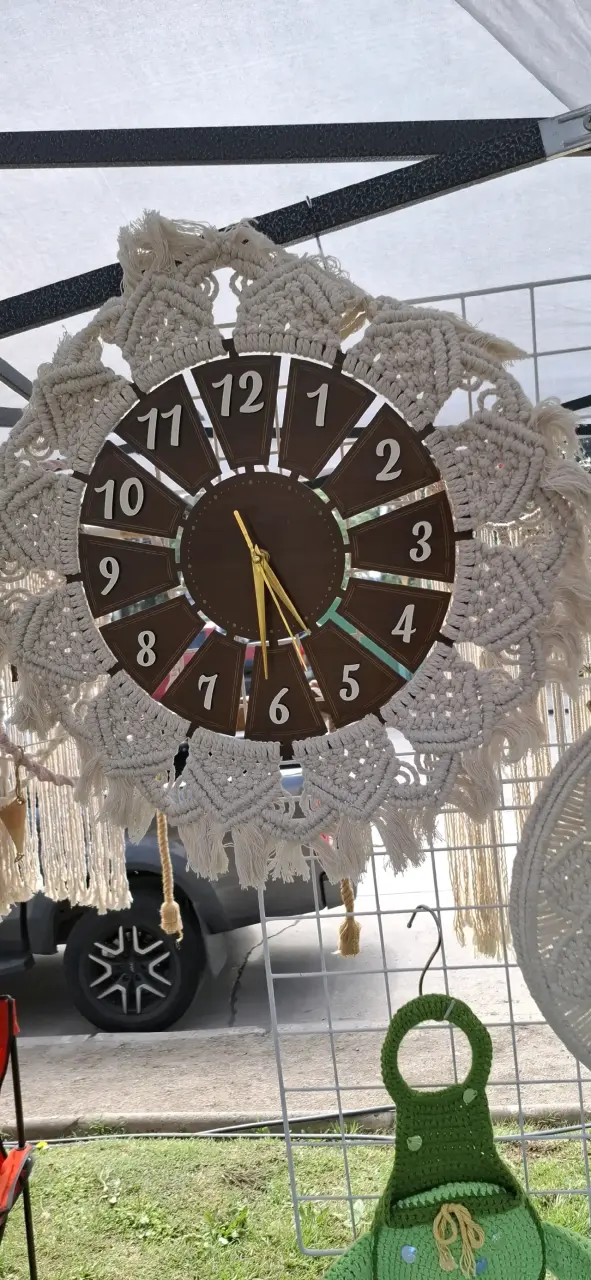 Reloj de pared macramé artesanal - 3