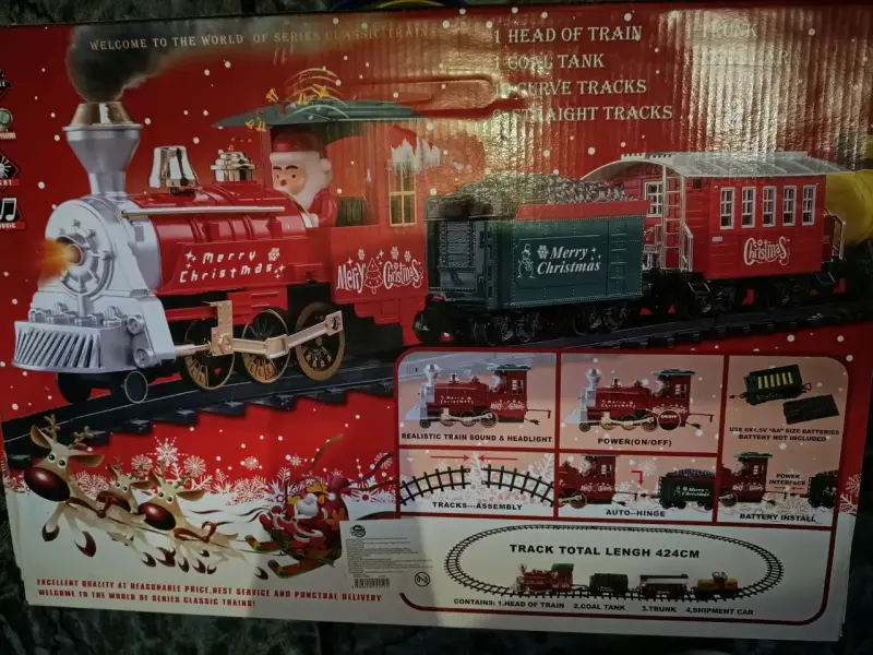 Tren de Juguete Clásico de Navidad con Sonidos - 1