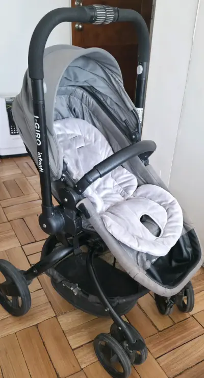 Coche de bebé Infanti I-Giro gris con accesorios - miniatura 2
