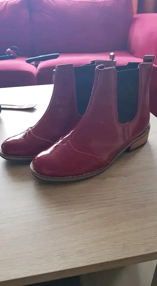 Botines de charol rojo para mujer - 1