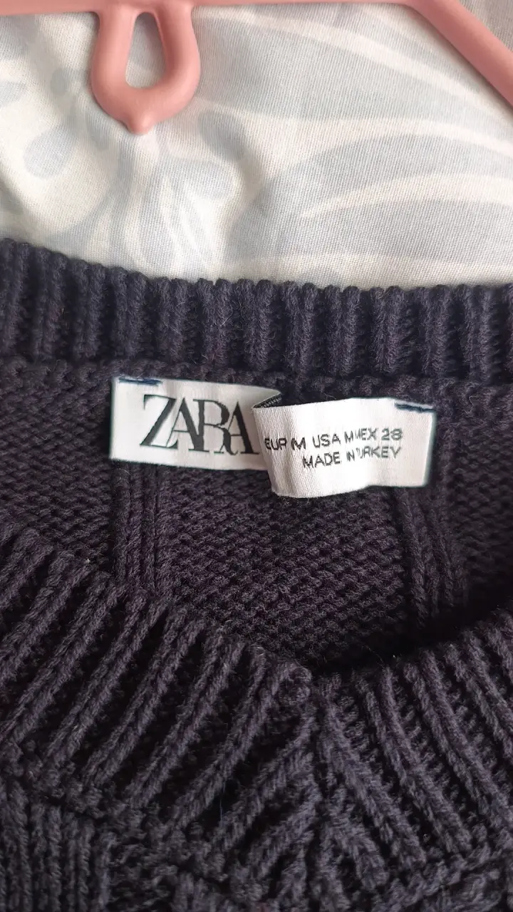 Suéter de punto negro con botones Zara - 3