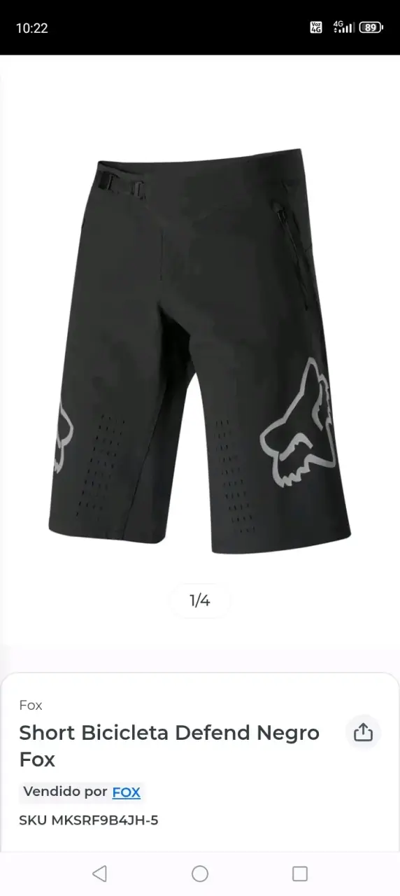 Short de bicicleta Fox Defend negro - 2