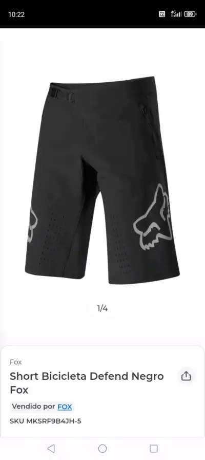 Short de bicicleta Fox Defend negro - miniatura 2