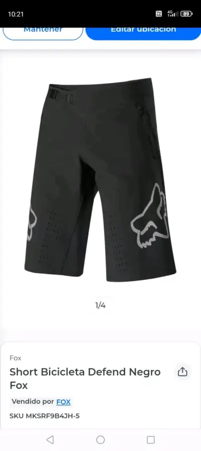 Short de bicicleta Fox Defend negro - miniatura 3