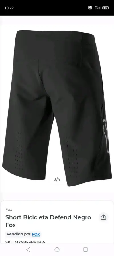 Short de bicicleta Fox Defend negro - miniatura 4