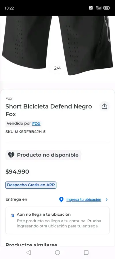 Short de bicicleta Fox Defend negro - miniatura 5