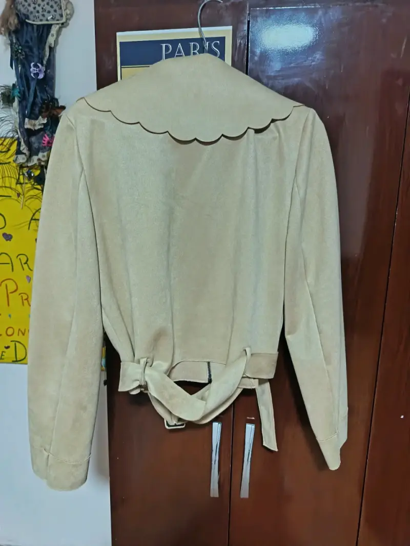 Chaqueta beige iO de gamuza - 2