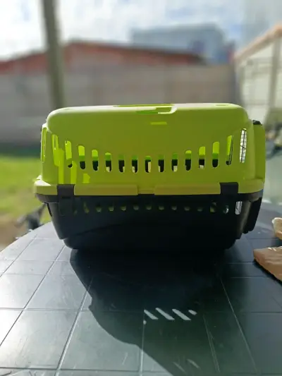 Transportadora de mascotas verde y negra - miniatura 2