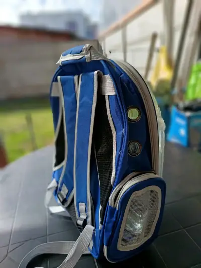 Mochila transportadora para mascotas azul - miniatura 1