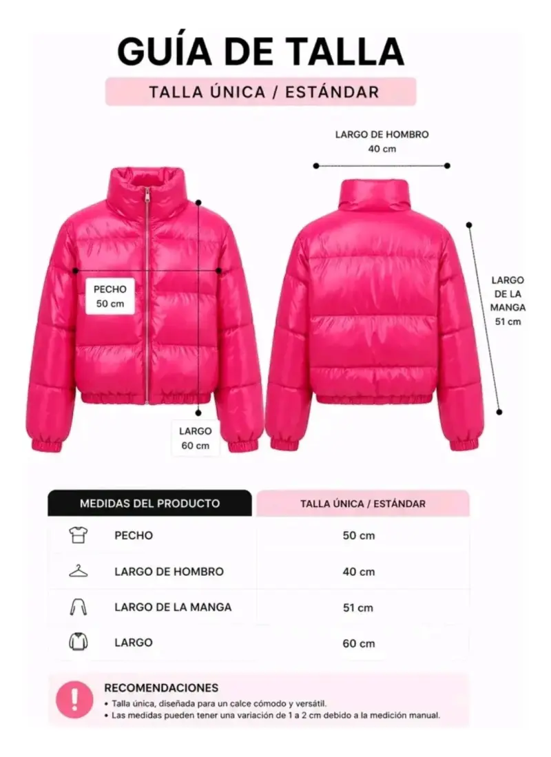 Chaqueta acolchada rosa para mujer - 3
