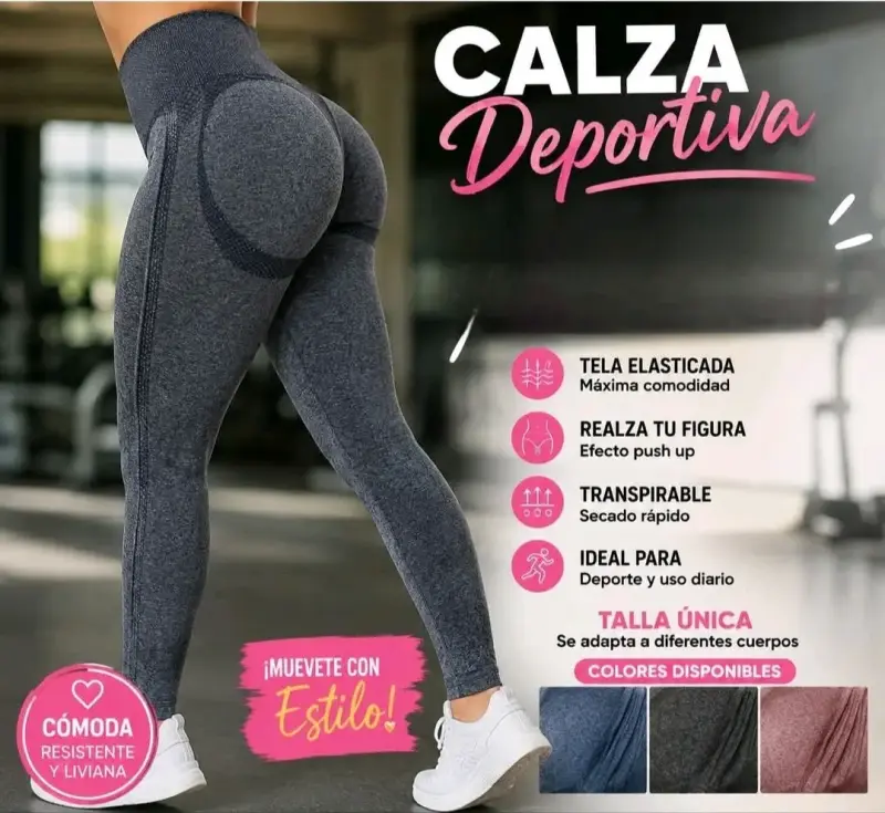 Calza deportiva elástica con efecto push up