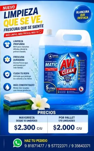 Detergente Líquido Matic Avi Clean 5L - miniatura 1