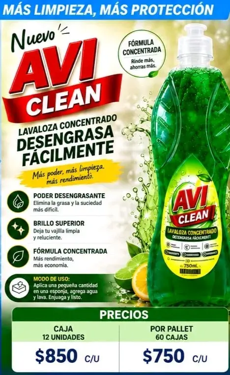 Lavaloza líquido concentrado Avi Clean 750ml
