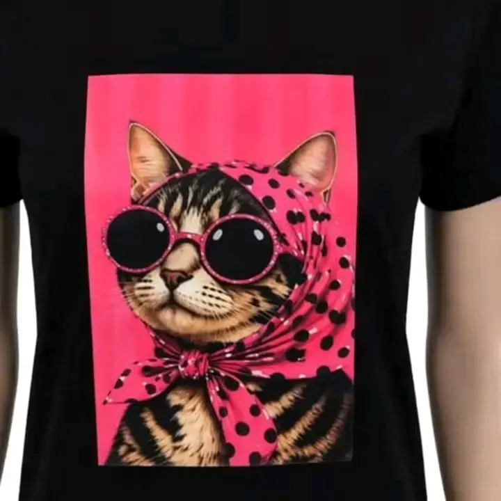 Poleras con estampado de gatos y perros divertidos - 1