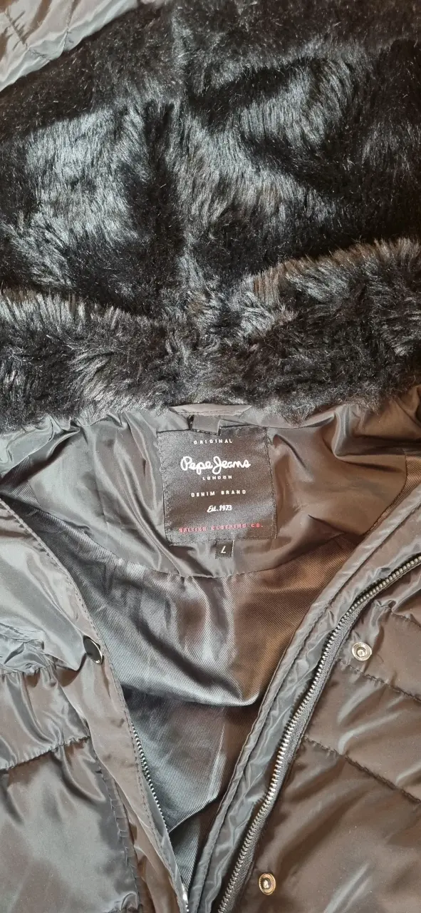 Abrigo negro con capucha Pepe Jeans - 1
