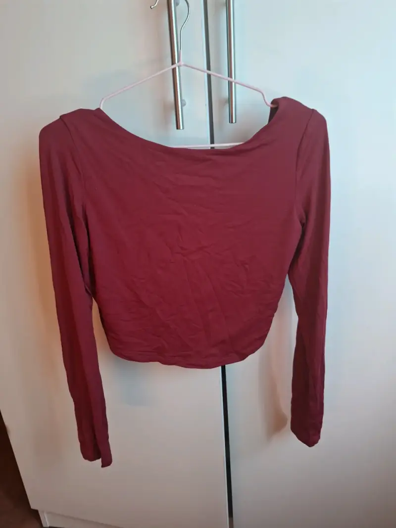 Polera manga larga burdeo Opposite talla M - 1