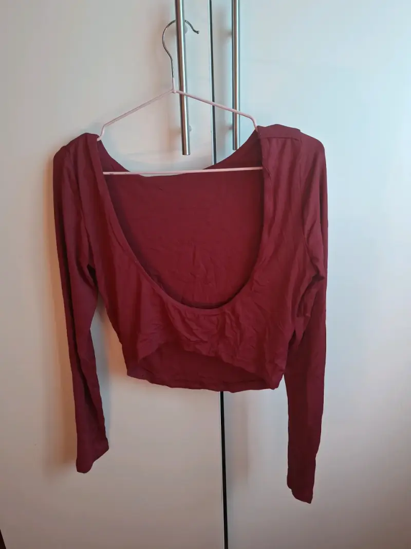 Polera manga larga burdeo Opposite talla M - 2