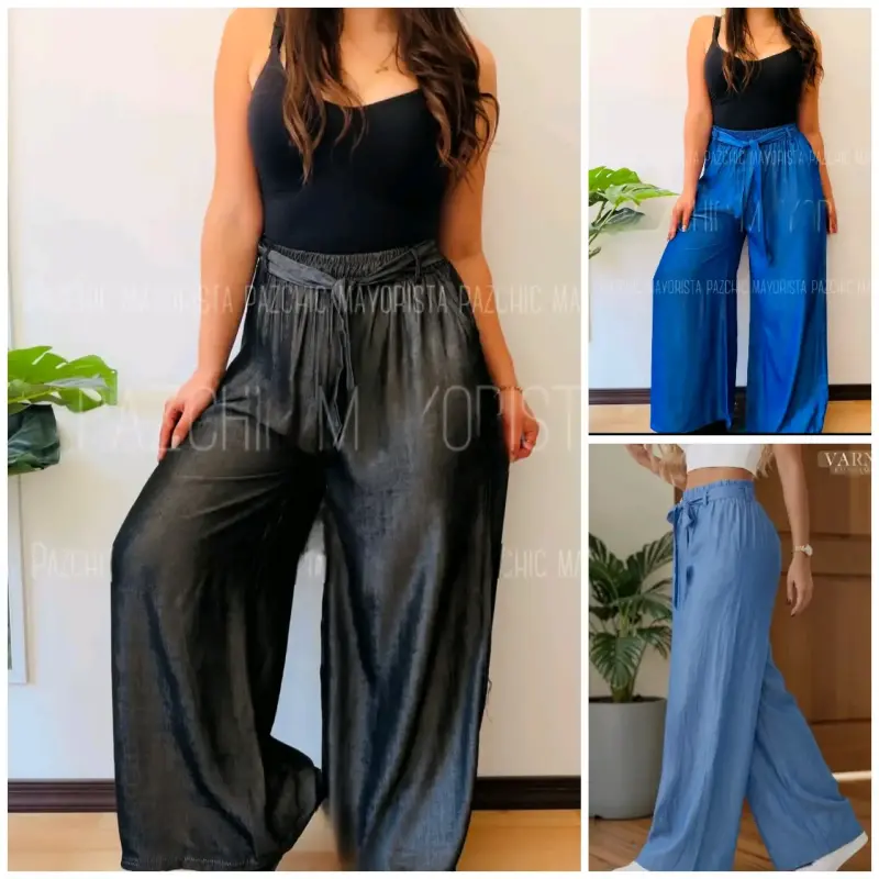 Pantalones palazzo para mujer en varios colores - 1