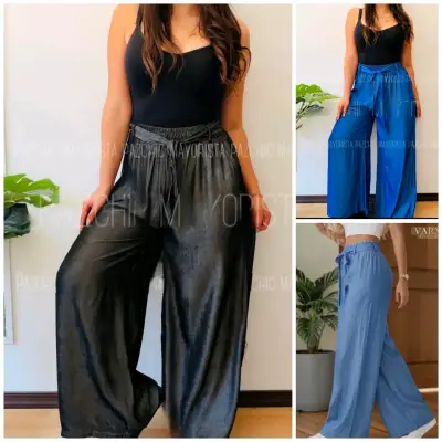 Pantalones palazzo para mujer en varios colores - miniatura 1