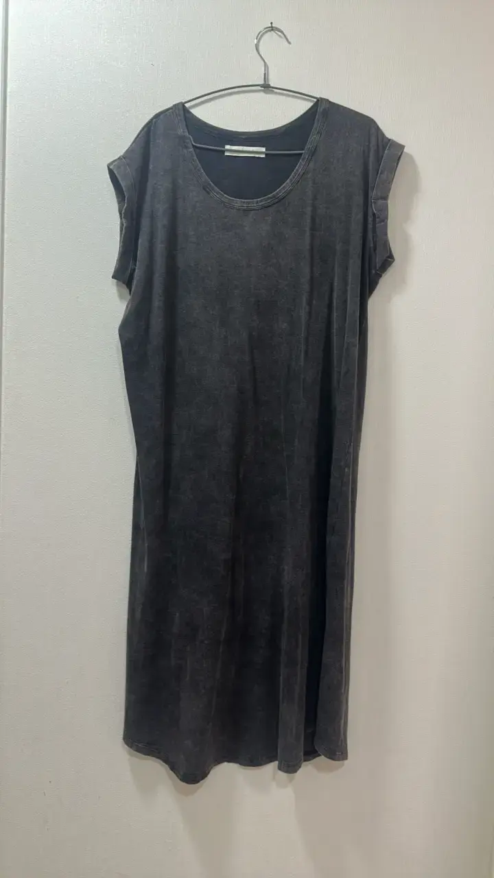 Vestido casual gris oscuro sin mangas - 1