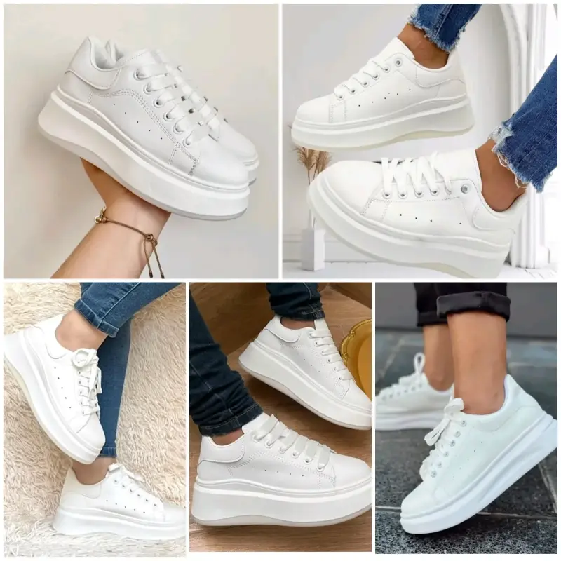 Zapatillas blancas de plataforma para mujer