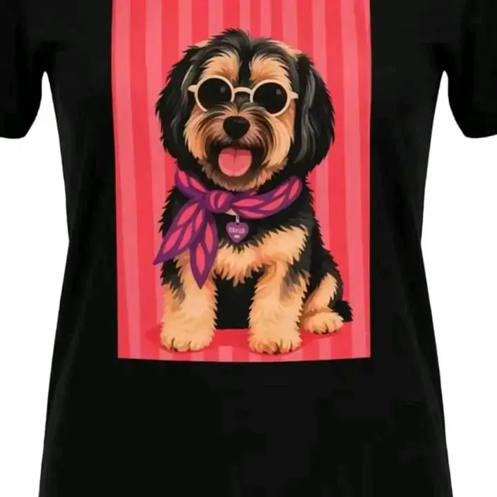Polera con diseño de gato y perro con gafas - 3