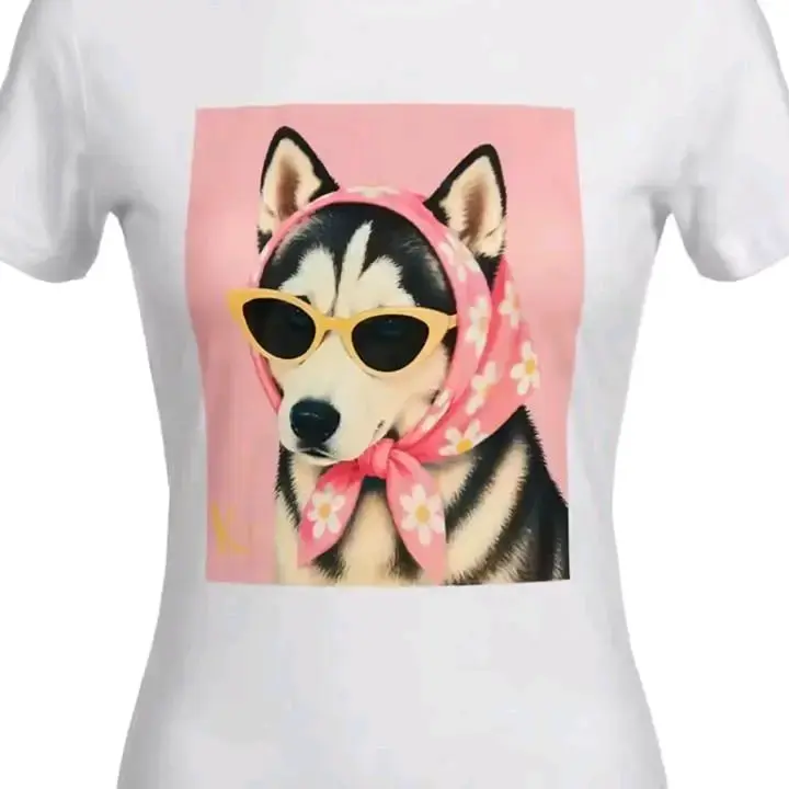 Polera con diseño de gato y perro con gafas - 5