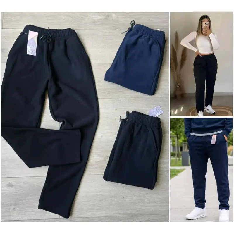 Pantalones deportivos unisex negros y azul marino
