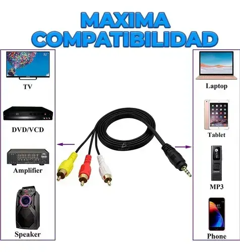 Cable de Audio y Video RCA a Jack 3.5mm - 3