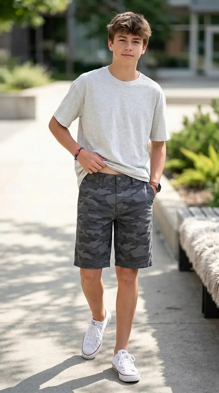 Bermudas camufladas Urban Superflex para hombre - 1