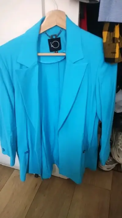 Blazer azul para mujer talla 40 - miniatura 1