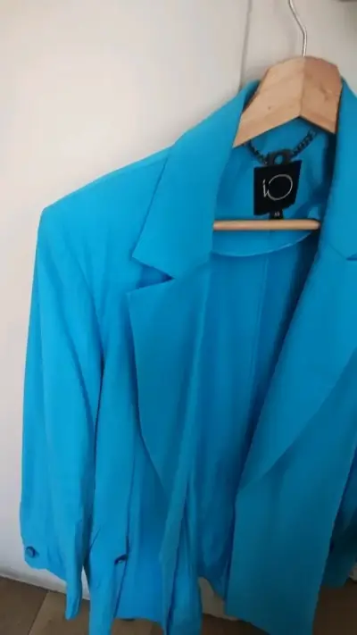 Blazer azul para mujer talla 40 - miniatura 3