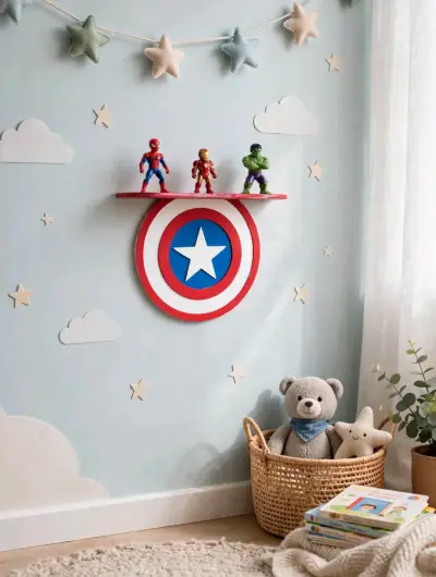 Repisa de pared temática Capitán América para niños - miniatura 1