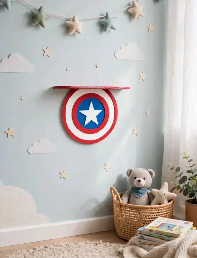 Repisa de pared temática Capitán América para niños - miniatura 2