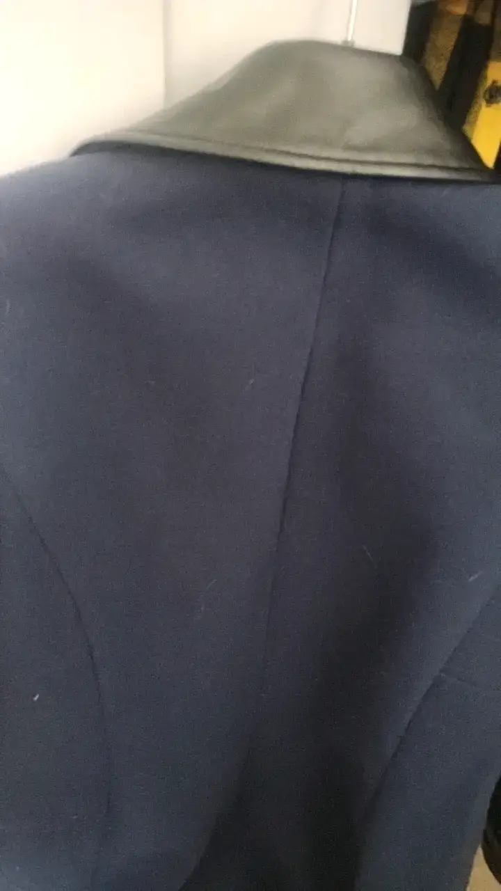 Abrigo azul con detalles de cuero IO - 5