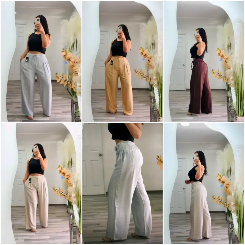 Pantalones anchos de mujer en varios colores