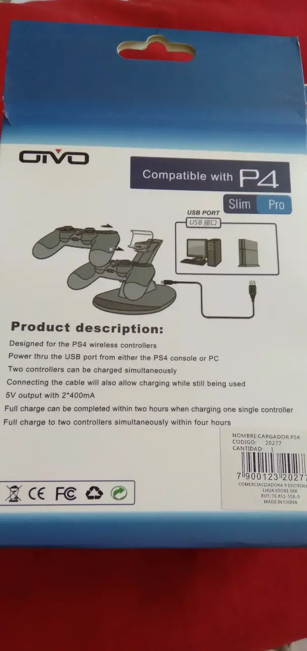 Base de carga para controladores PS4 OIVO - 3