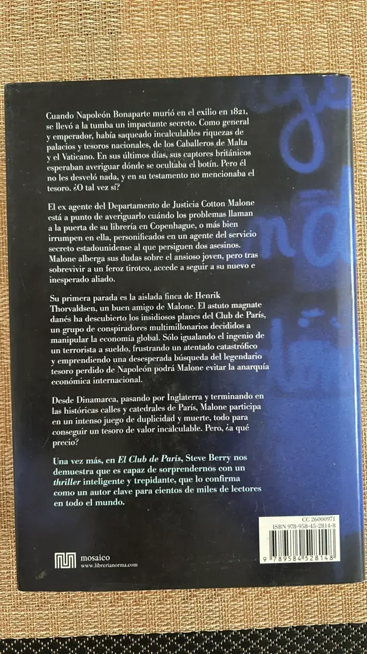 Libro 'El Club de París' de Steve Berry - 2