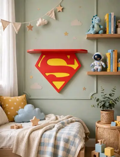 Repisa decorativa Superman roja y amarilla - miniatura 1