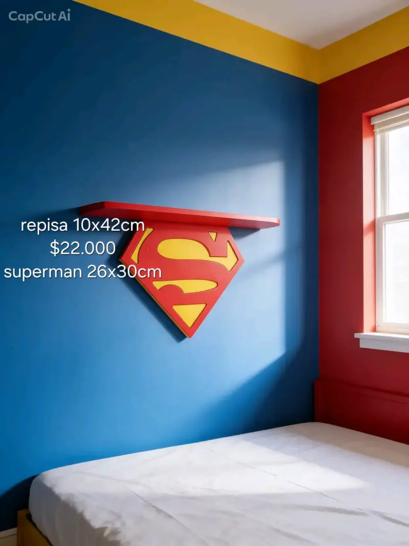 Repisa decorativa Superman roja y amarilla - 3