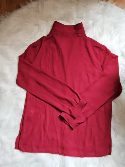 Camisa de mujer color vino manga larga - miniatura 4